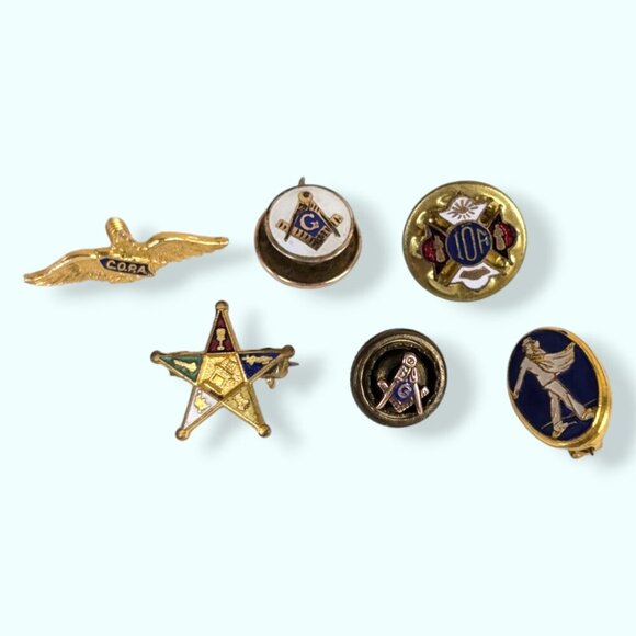 Lot of 6 Vintage Tiny Pins - Picture 1 of 9
